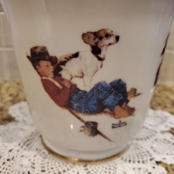 Gotham Norman Rockwell “A Boy and His Dog” Porcelain Candy Dish w/ Lid 4569/9800 - Picture 5 of 8